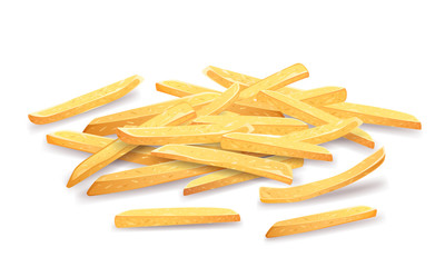 French fries Overlapping pile. template design. isolated on white background Eps 10 vector illustration
