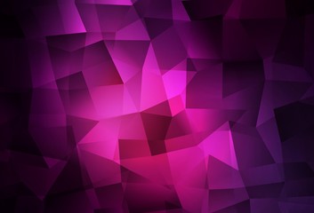 Obraz premium Dark Pink vector polygon abstract backdrop.
