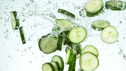 Freeze motion of cucumber in the air