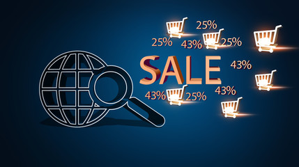 Sale percent discount  3D illustration