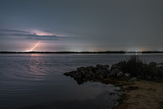 tunderstorm over sea