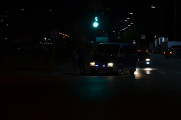 night traffic in the city