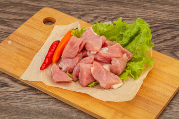 Raw pork meat for cooking
