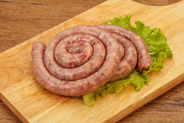 Raw sausage ring for grill
