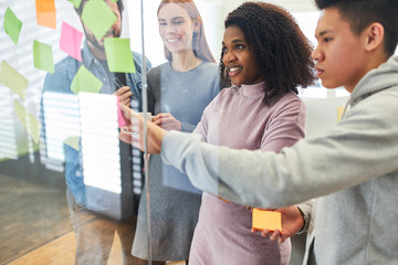 Multicultural start-up team brainstorming