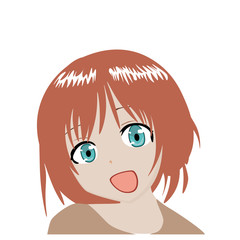Vector anime charter beautiful face japan style