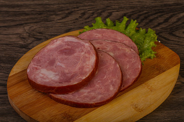 Slices of pork meat ham