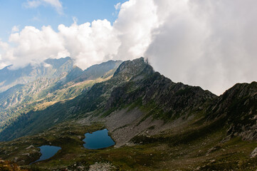 mountain landscape with clouds