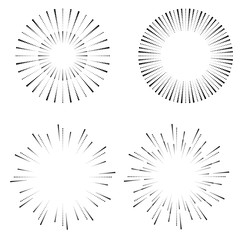Fototapeta premium Radial halftone dots in Circle Form for comic books . fireworks Explosion background . Vector Illustration . Starburst round Logo . Circular Design element . Abstract Geometric star rays . Sunburst .
