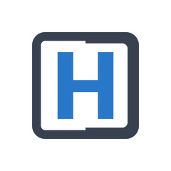 Hospital sign icon