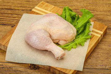 Raw chicken leg for cooking