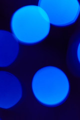 christmas bokeh blue on black background