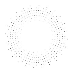 Halftone dots in circle form. round logo . vector dotted frame . design element