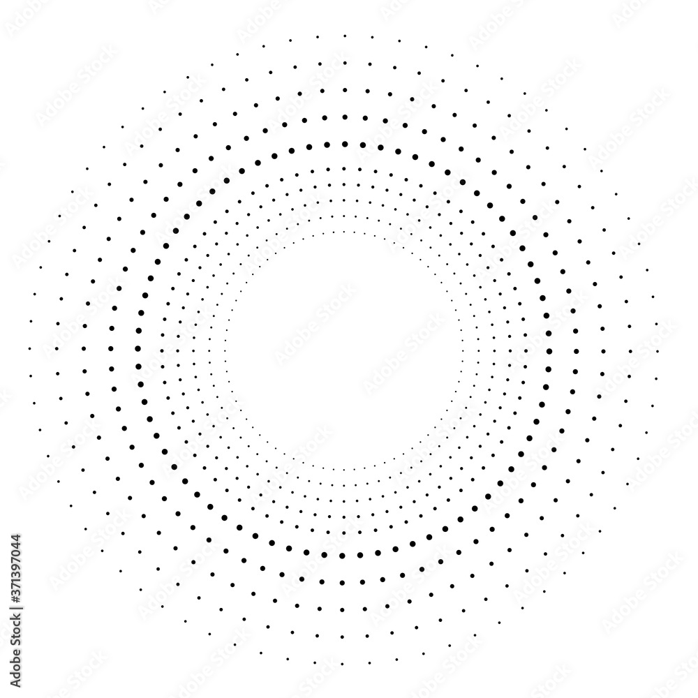 Poster halftone dots in circle form. round logo . vector dotted frame . design element