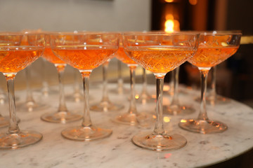 Orange event welcome cocktails 