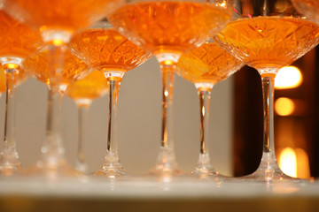 Orange welcome drinks for and event.