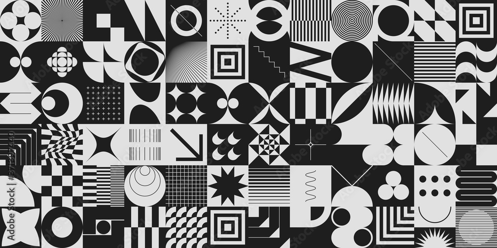 Poster monochrome abstract vector pattern design