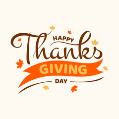 Happy Thanksgiving Day hand lettering text for element design