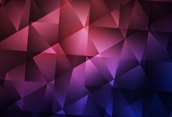Obraz premium Dark Purple, Pink vector gradient triangles texture.