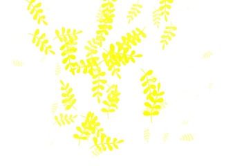 Light Green, Yellow vector doodle layout with leaves.