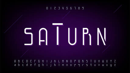 Futuristic and digital technology alphabet fonts