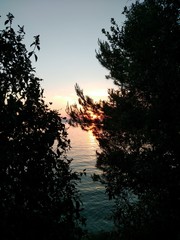 Fototapeta premium sunset on the river