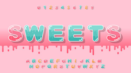 Sweet alphabet in cartoon style for kid