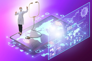 Telemedicine concept with remote diagnostics and consultation