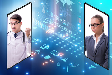 Telemedicine concept with remote diagnostics and consultation