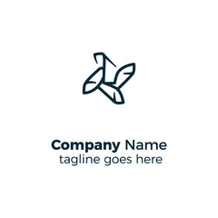 pinwheel logo design icon vector illustration simple line