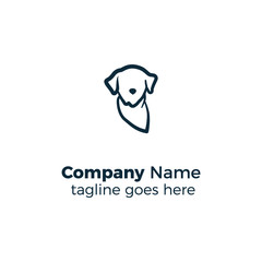 dog scarf logo design icon vector illustration simple line