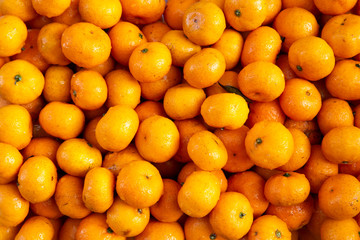 Organic fresh Mandarin oranges washed and prepared for party
