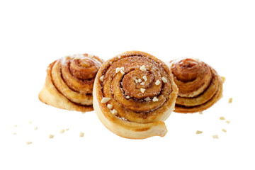 Freshly baked cinnamon buns rolls