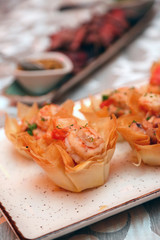seafood pastry on a platter