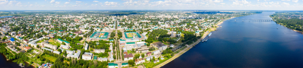 Panorama of the city and the Central Square and the shopping arcade, architectural heritage in the...