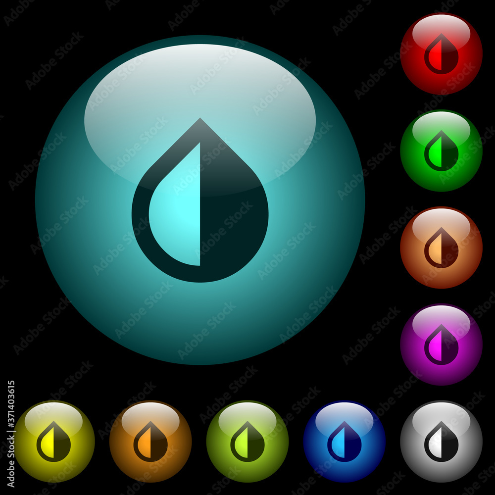 Poster invert colors icons in color illuminated glass buttons