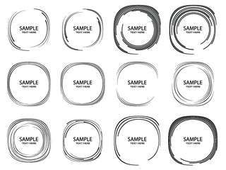 Lines in Circle Form . Spiral Vector Illustration .Technology round Logo . Design element . Abstract Geometric shape . Striped border frame for image