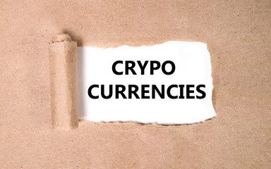 cryptocurrencies. text is written on white paper on the background of money