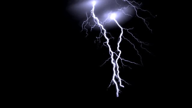 Lighting bolt motion graphics with night background