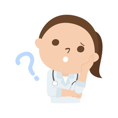 女性医師のイラスト マスクを付けてる女性 Care Wall Mural Ca Yukimco