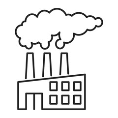 Air pollution black line icon. Eco problems. Isolated vector element. Outline pictogram for web page, mobile app, promo. Vector illustration. Vector illustration