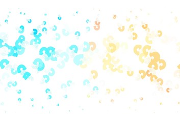 Light Blue, Yellow vector template with rainbow signs.