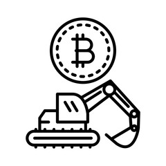 Mining bitcoin icon
