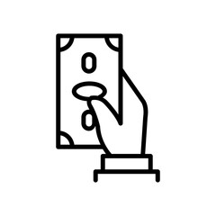 Money on hand icon