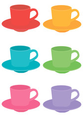 Tea and coffee cup set icon isolated on white background. Vector illustration