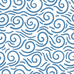 Fototapeta na wymiar Seamless pattern with waves. Design for backdrops with sea, rivers or water texture. Repeating texture. Figure for textiles.Print for the cover of the book, postcards, t-shirts. Surface design.