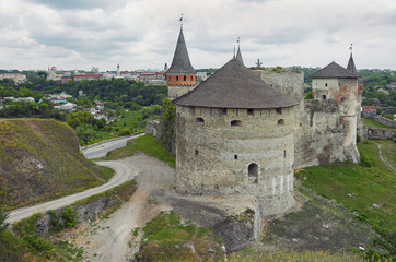 Fototapeta na wymiar The view to the Kamianets-Podilskyi Castle in Ukraine