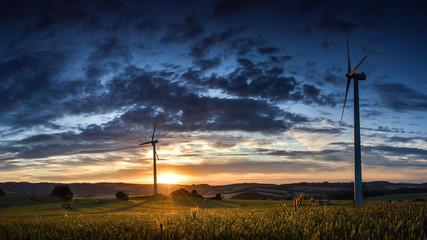 Obraz premium Wind Turbines near Bolkow/Lower Silesia/Poland