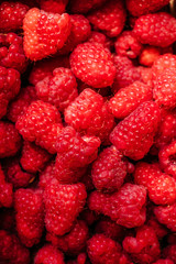 Close up texture background of raspberry berries
