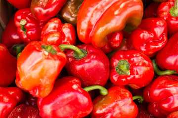 red pepper on market counter